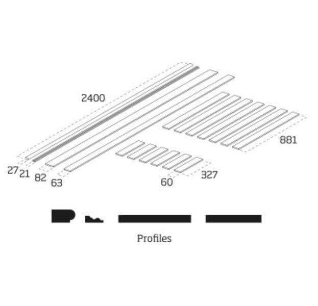 Cheshire Mouldings WPKT6 Shaker Wall Panelling Kit (H) 2400mm (W) 63mm (T) 9mm