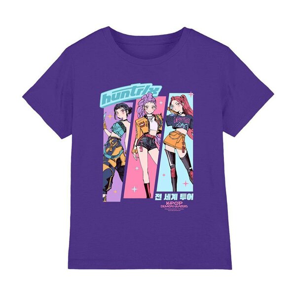 K-Pop Demon Hunters Childrens/Kids Huntr/X Anime T-Shirt - Purple