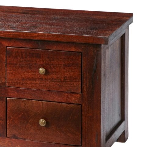Wyld Haus Oxford Mahogany Mango Wood TV Unit 4 Drawers 2 Shelves
