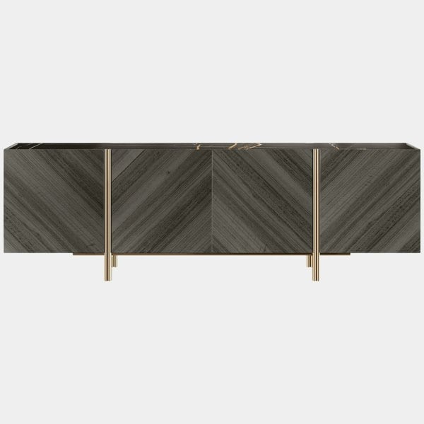 The Private Label Edge Sideboard with Eucalyptus Veneer & Marble Top