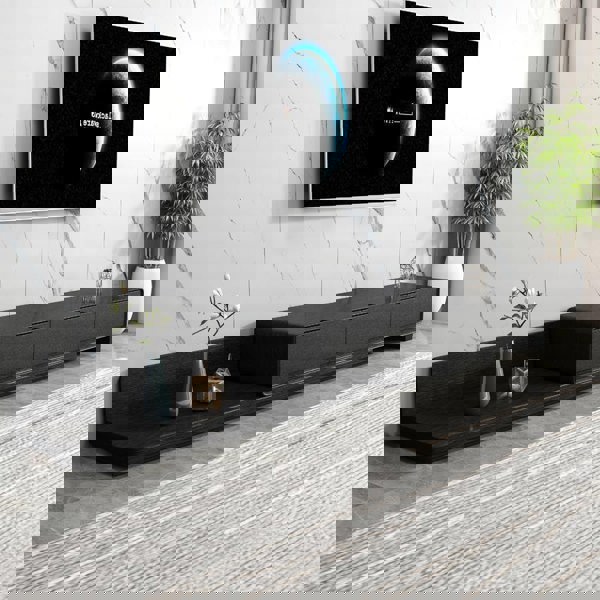 Pina Extendable TV Stand, Plywood-Weilai Concept-Black+Black-Weilai Concept