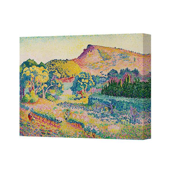Benjamin Tate Design Vibrant Pointillist Landscape Canvas Wall Art Print For Home Decor