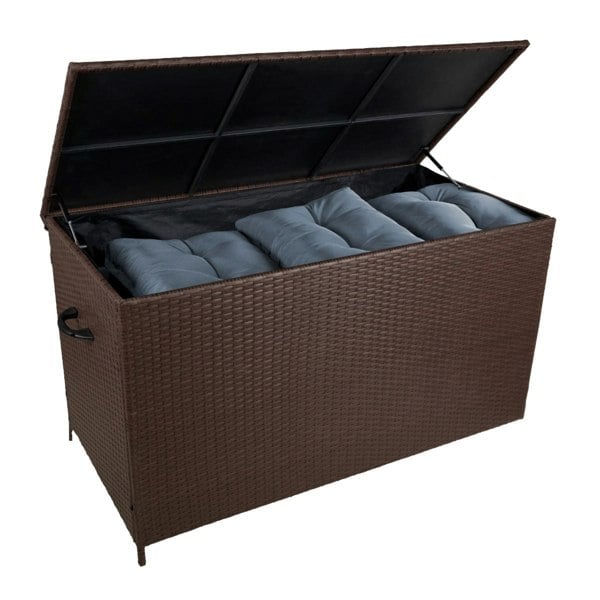 Jardi Rattan Corner Set & Cushion Storage Box - Brown