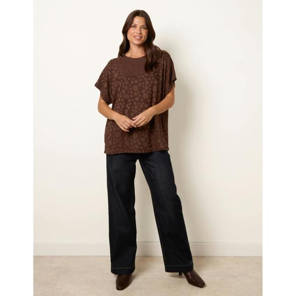 Blue Vanilla Textured Bubble Print Top