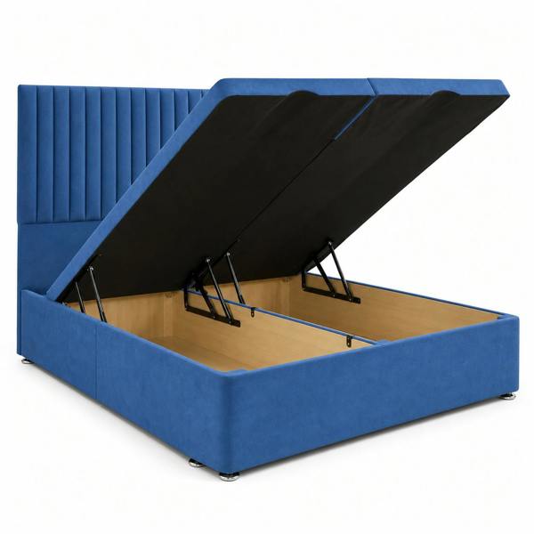 Great British Beds Ashton Divan Ottoman Bed - Blue Plush