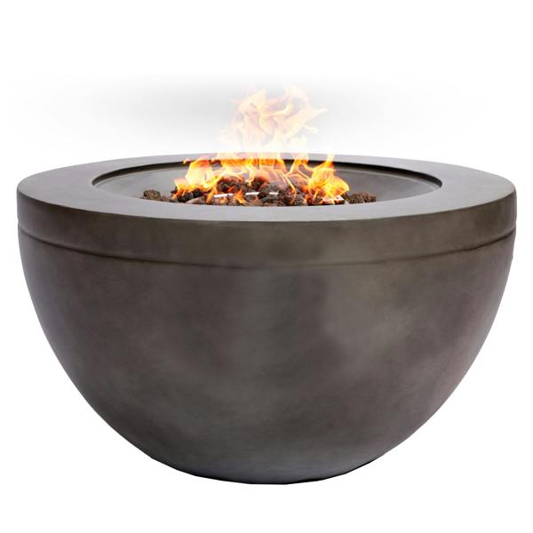 Homeology TABITI Dark Grey Lavish Garden & Patio Gas Fire Pit with Stone Finish