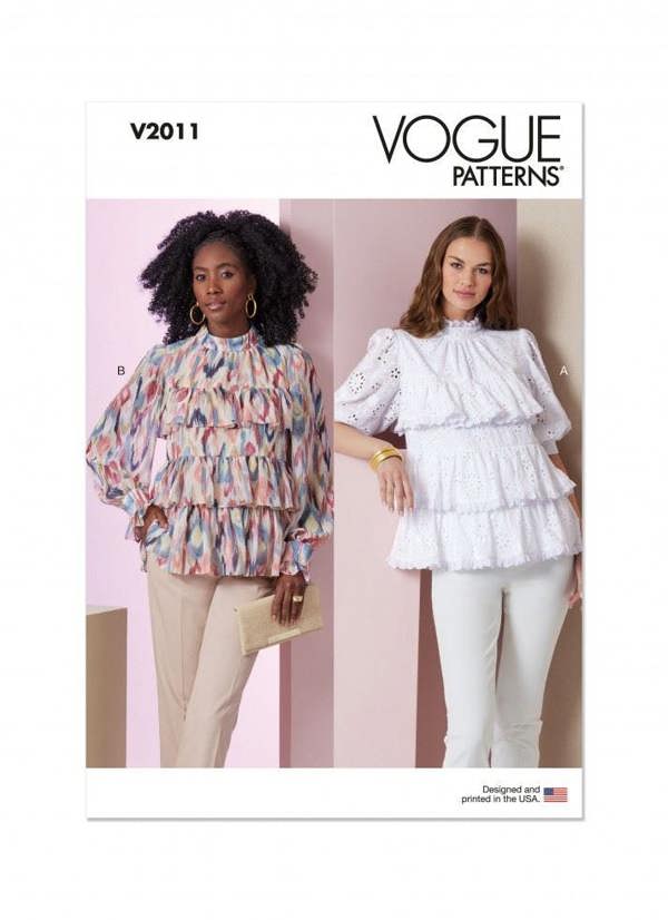 Vogue Sewing Pattern 2011, Tops for Women, B5 (8-10-12-14-16) - Intermediate