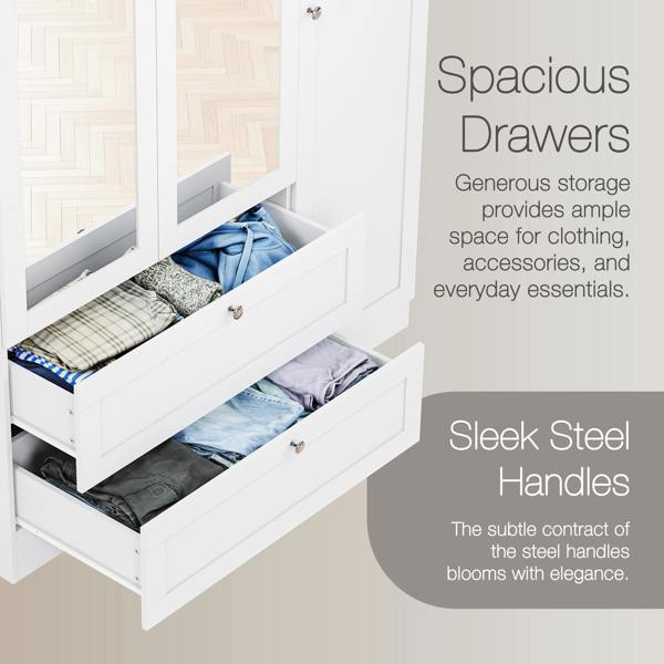 Vida Designs Altino 3 Door 2 Drawer Mirrored Wardrobe