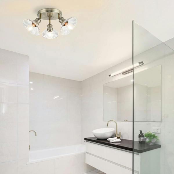 COSYLYTE Milan Bathroom Clustered Ribbed Glass Spotlight