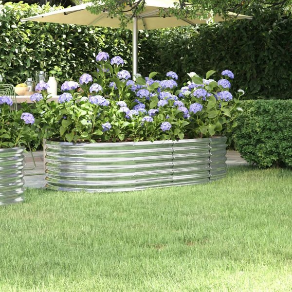 Berkfield Garden Raised Bed Powder-coated Steel 152x80x36 cm Silver