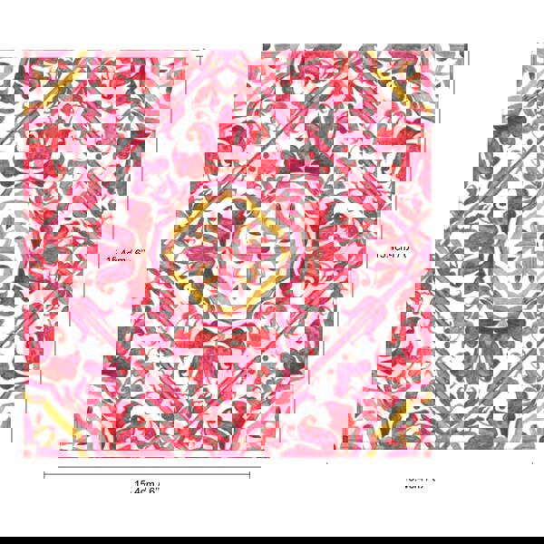 WALPLUS Moroccan Rose Red Mosaic Glossy 3D Sticker Tile 15.4 cm (6 in) - 16pcs in a pack