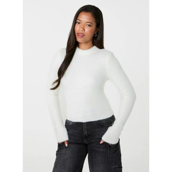 Pink Vanilla Fluffy Knit Cropped Jumper