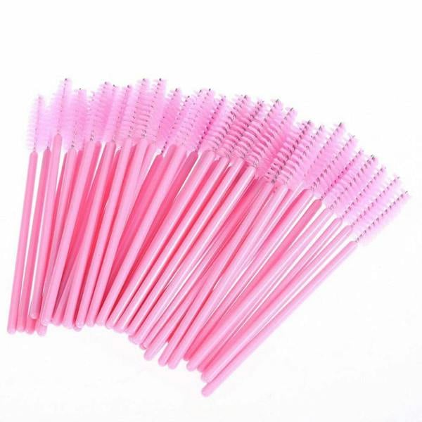 ATEK 100 Disposable Mascara Wands Eyelash Brushes Pink