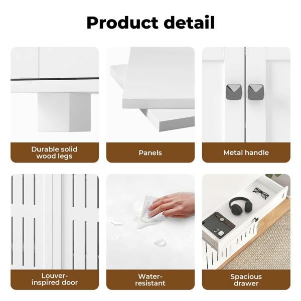 Levede Shoe Cabinet 5-Tier Door Entryway Storage Rack Organizer Cupboard White