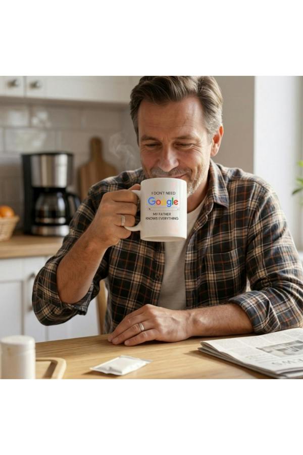 Dyzi Dad Knows Everything Mug I Dont Need Google Ceramic Cup