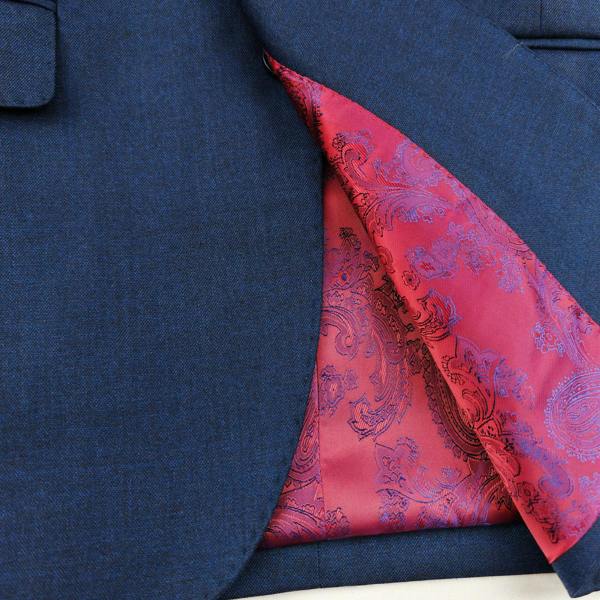Pamoni Navy Blue 2 Button 3-Piece Slim Fit Suit