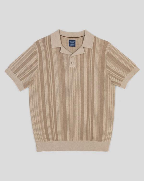 Steel & Jelly Epping - Stripe Knitted Polo Shirt