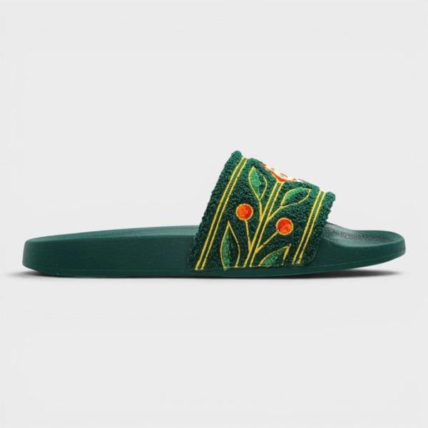 Casablanca Embroidered Terry Slider Green