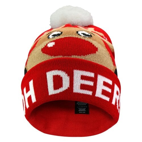 Sock Snob Kids Christmas Bobble Hat Oh Deer Novelty Winter Pom Pom Hat