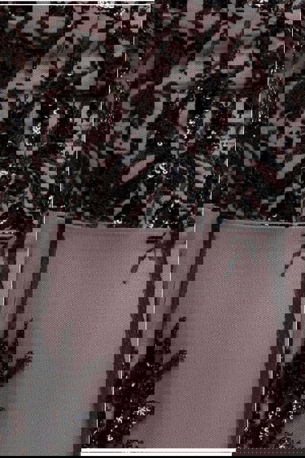 Bardot Sequin & Lace High Low Midi - Black DR3675