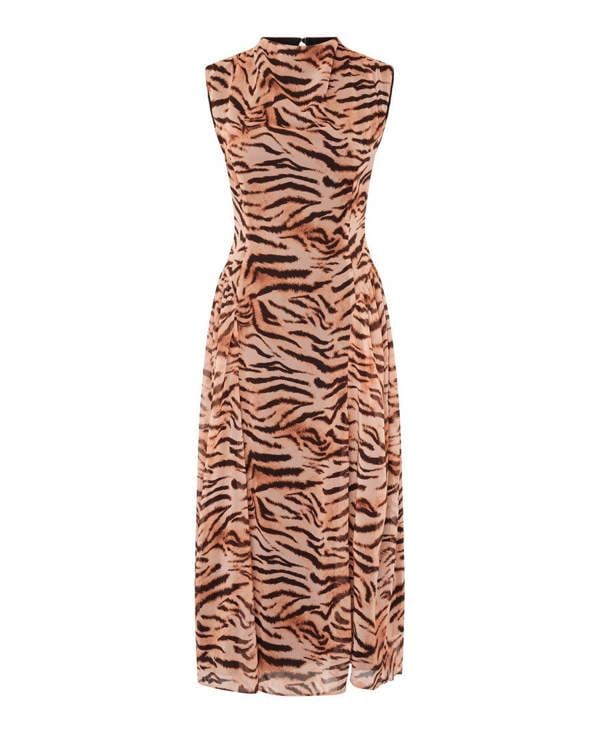 Needs No Label Brown Tiger Print Midaxi Dress