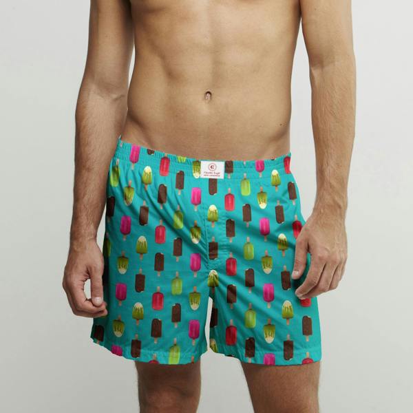 ICE CREAM LOLLYS COTTON POPLIN PRINT BOXER SHORTS - Premium Men's Patterned Shirt by Claudio Lugli | Bold Design, Tailored Fit, Best Printed Shirts