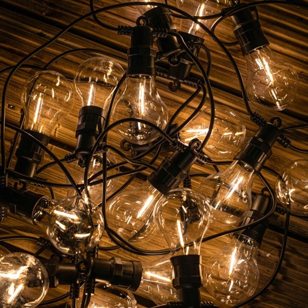 Samuel Alexander Set of 10 Indoor Outdoor Connectable Festoon Lights with Warm White LEDs