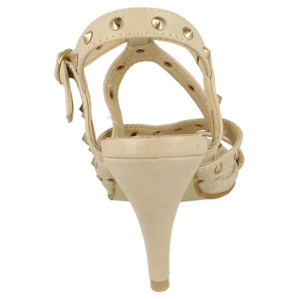 Spot On Ladies Spot On High Heel Studded Strap Sandal