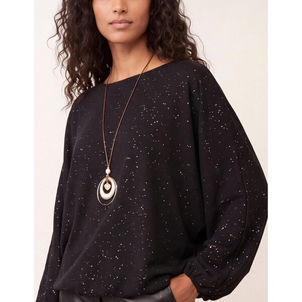 Blue Vanilla Splash Foil Printed Top