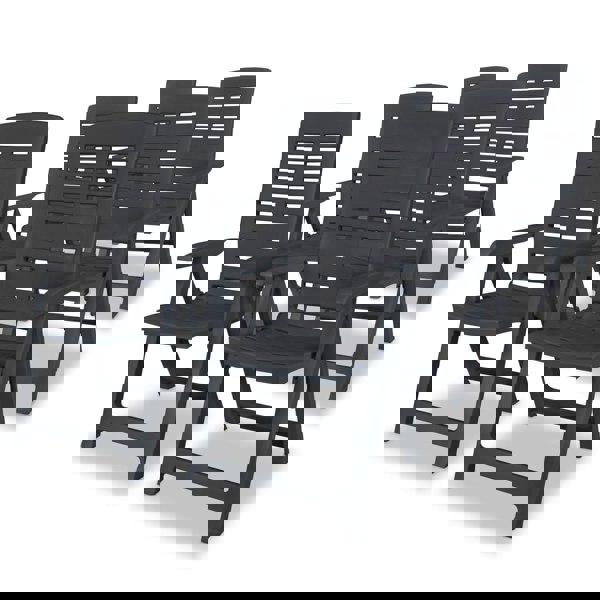Berkfield Reclining Garden Chairs 6 pcs Plastic Anthracite