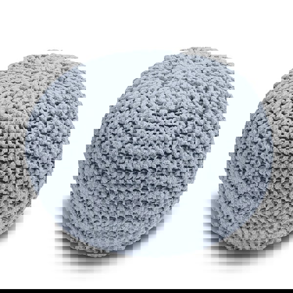 Snug City Knitted Pouffe Chunky Round Footstool Ottoman 100% Cotton