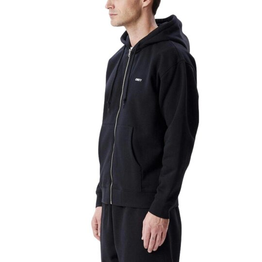 Obey Established Works Bold Zip Black Hoodie