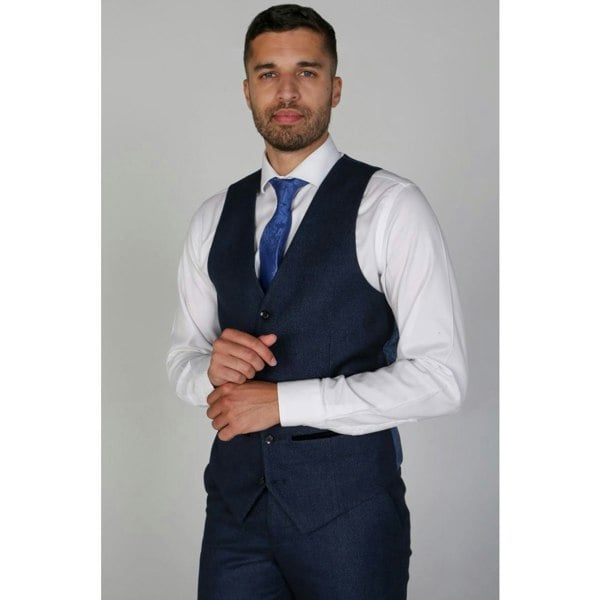 Paul Andrew Arthur - Men's Birdseye Navy Waistcoat