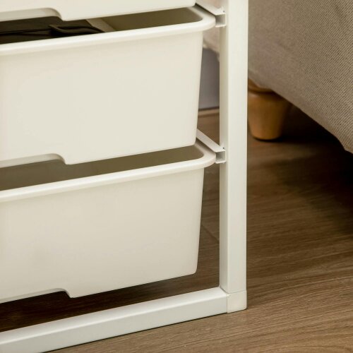 Wyld Haus Kedina Metal And Wood White Tall 6 Drawer Storage Chest With Steel Frame
