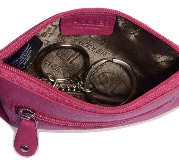 SADDLER Compact Leather Coin & Card Purse "Ellie" – Handmade by Saddler | RFID Protected & Gift Boxed | With Front Zip Pocket & Key Holder