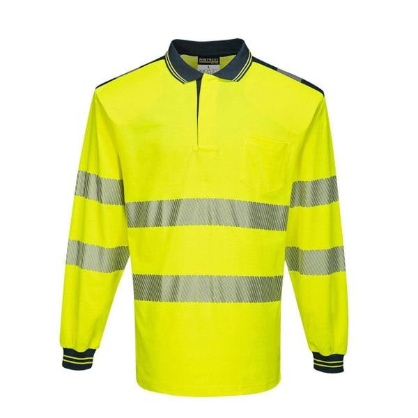 PW3 Hi-Vis Cotton Comfort Polo Shirt L/S Portwest