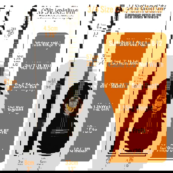 3rd Avenue 3/4 Size Classical Guitar Pack Black Classical Guitars#Colour_Black