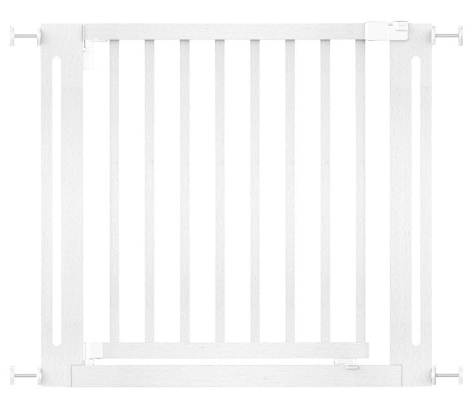Safetots Wooden Elegance Gate, White, 87cm - 95cm, Pressure Fit Safety Gate, 65cm Extra Wide Doorway, Easy Installation