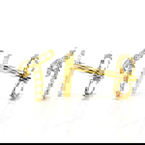 Say It With Luxe CZ Initial Earrings - Yellow Gold Plated