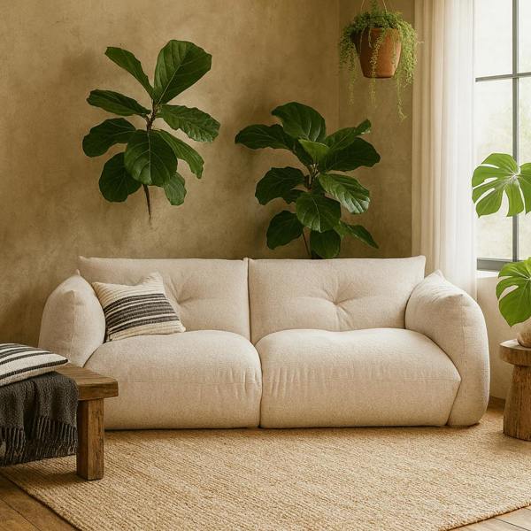 Wyld Haus Camden Cosy Natural Upholstered 3 Seater Sofa