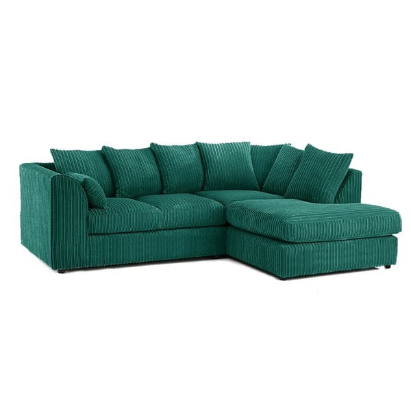 Furnishings For Less Luxor Cord Fabric 4 Seater Corner Sofa Scatter Back