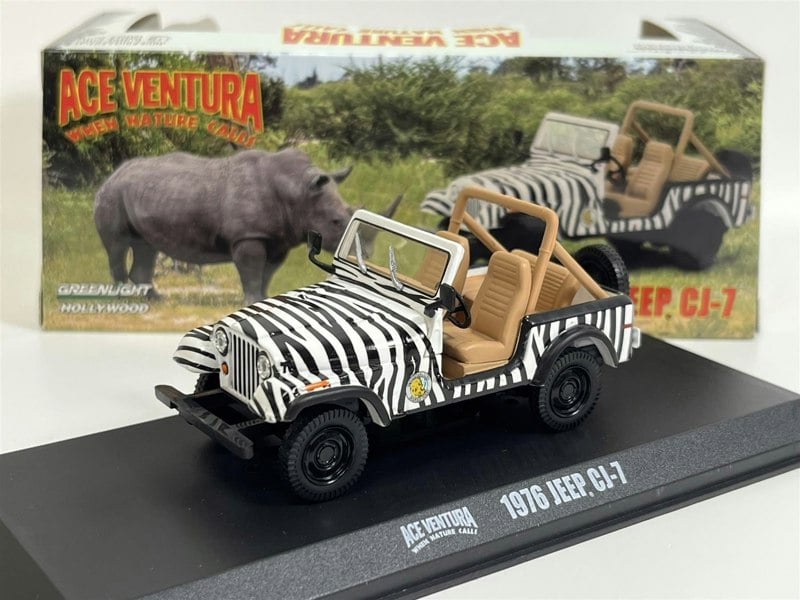 Greenlight Ace Ventura When Nature Calls 1976 Jeep CJ-7 1:43 Scale Greenlight 86574