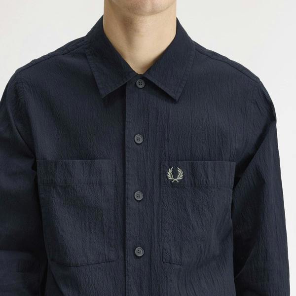 Fred Perry Seersucker Button Through Overshirt