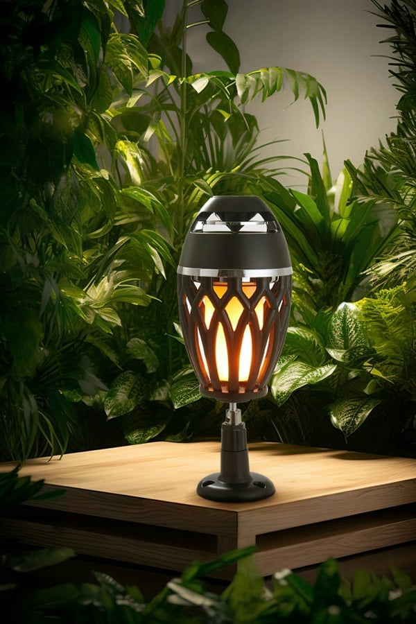 Living and Home Portable Flame Lamp Speaker with Dual Mounting Modes and Long-lasting Battery Life