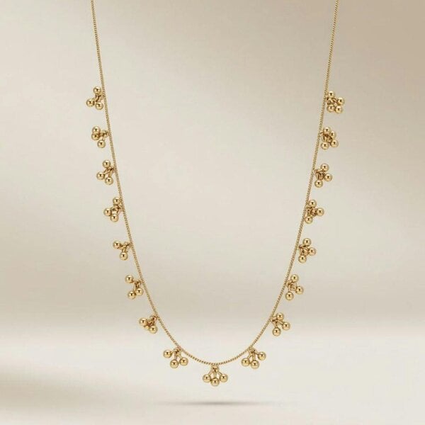 The Colourful Aura Gold Ball Cluster Charm Necklace | 18ct Gold Plated
