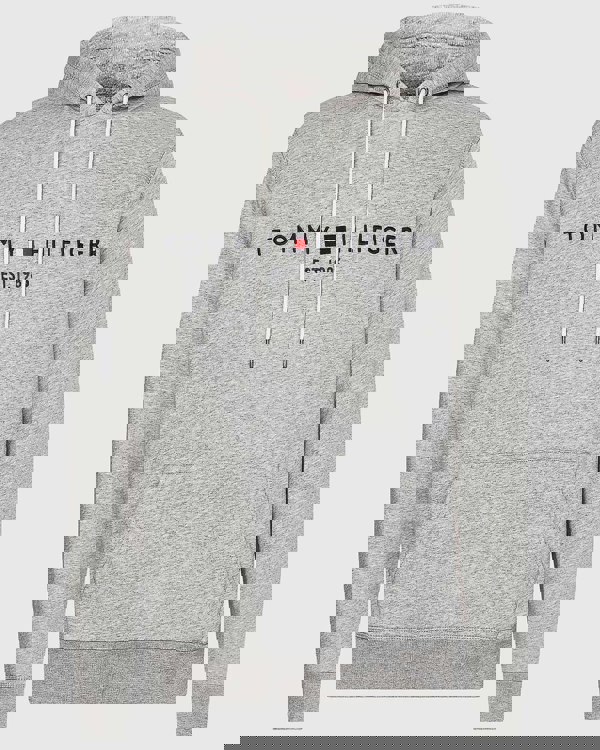 Tommy Hilfiger Mens Core Tommy Logo Hoodie - Cloud Heather