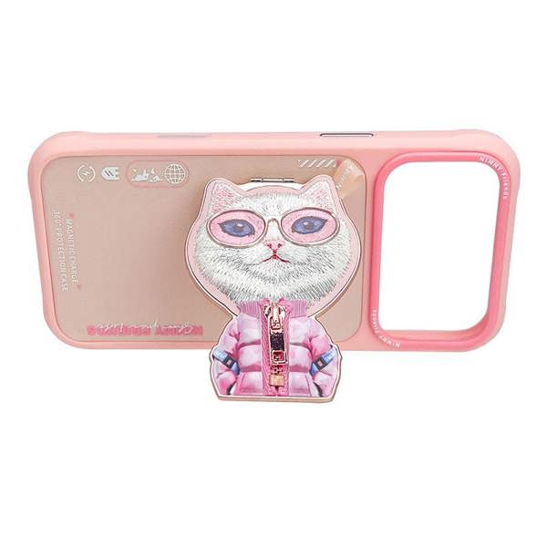 Nimmy Friends Nimmy Cool & Cute 2.0 White Rich & Beauty Cat Case with MagSafe Stand for iPhone 17 Pro 6.3" Pink - N-YJKM-CXZJZH-IP17-PRO-04