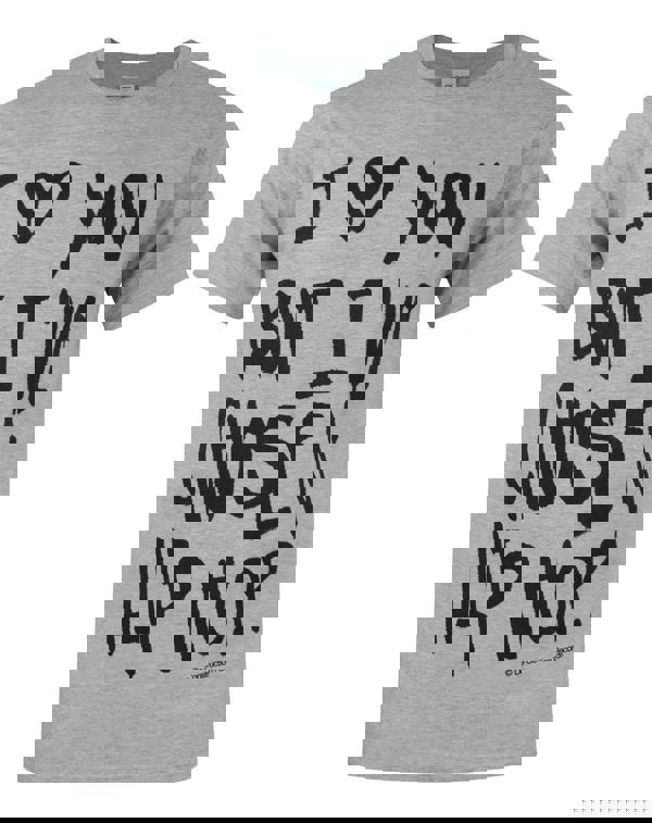 Mens Grey Text Print Short Sleeved T-Shirt