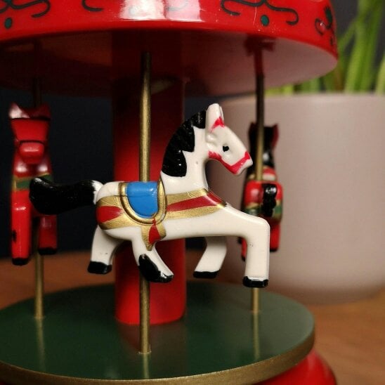 Samuel Alexander 18cm Wind Up Musical Carousel Indoor Christmas Decoration