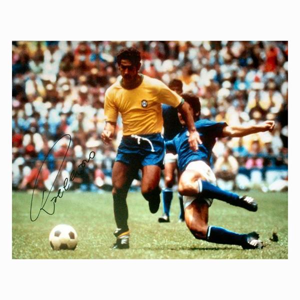 Unbranded Rivellino signed 1970 World Cup Final photo — Premium framing